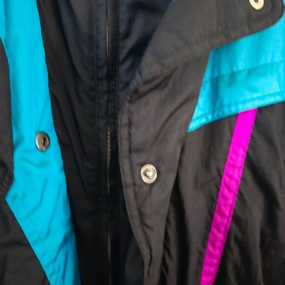 Solar Edge Vintage 90s Rare One Piece Black Multi Ski Suit Jumpsuit Size L - Picture 3 of 6